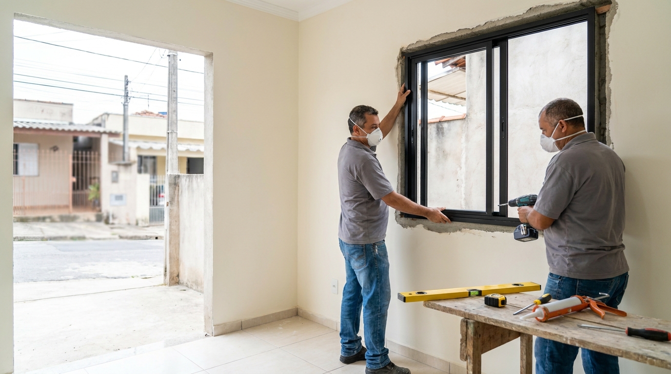 Esquadria de alumínio preta em Suzano-SP